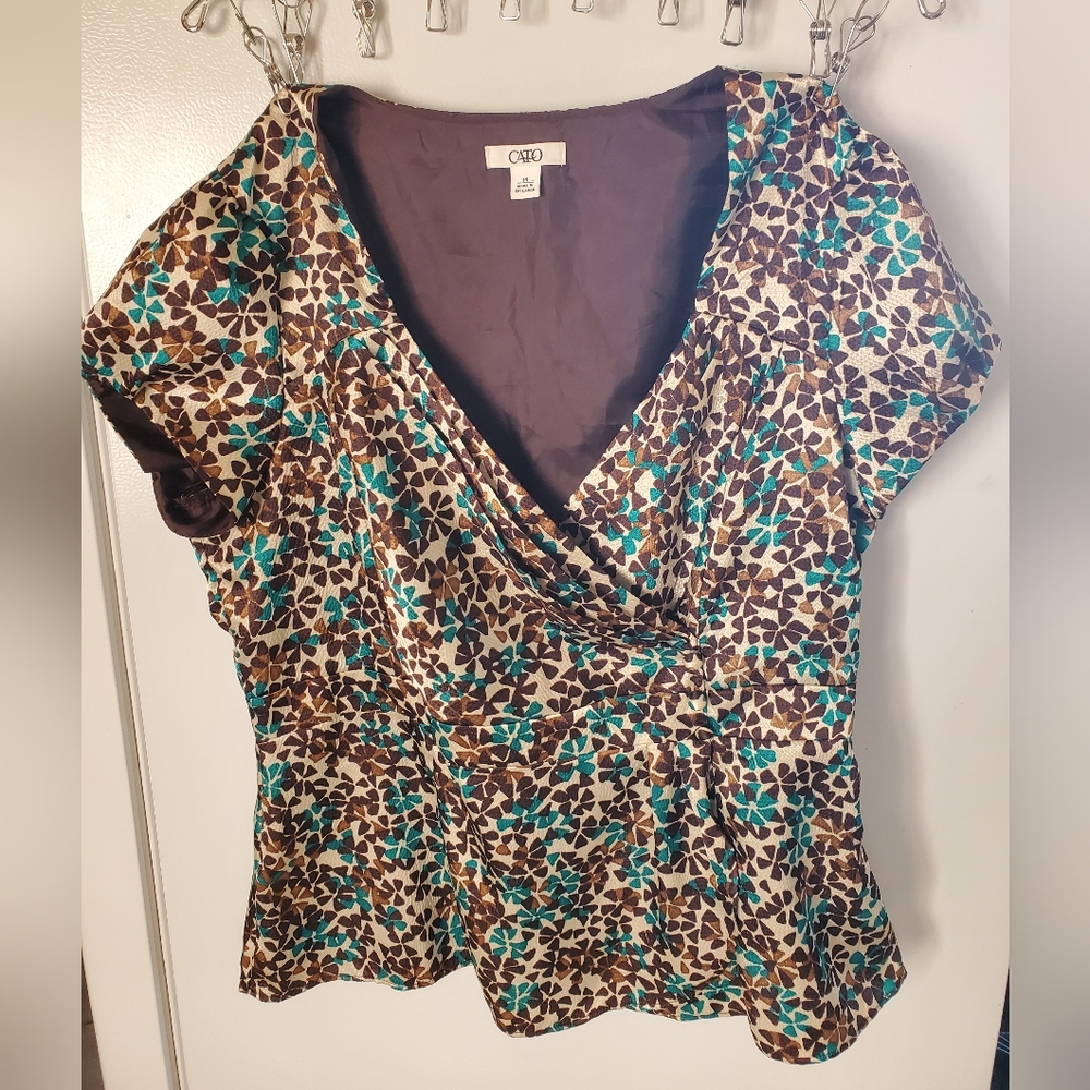 Cato printed blouse size 14